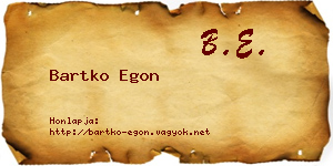 Bartko Egon névjegykártya